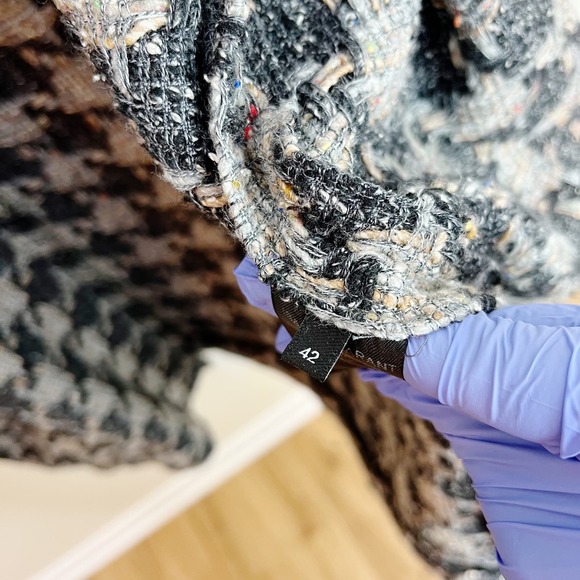 Isabel Marant Womens Fringe Accented Textured Cardigan Size US 10 Designer - Picture 10 of 14